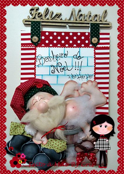 Enfeite de Porta Banheiro do Noel